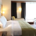 Luxury hotel room interior with modern elegant furnishings