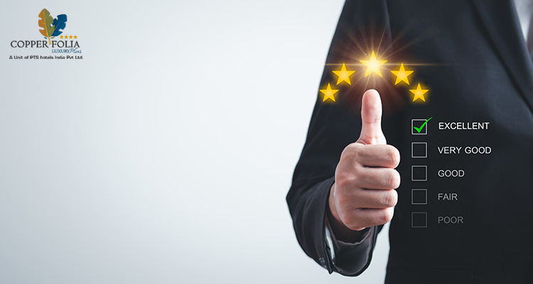Business executives showing high customer satisfaction